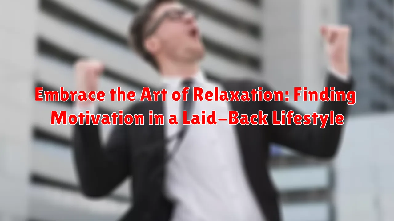 Embrace the Art of Relaxation: Finding Motivation in a Laid-Back Lifestyle
